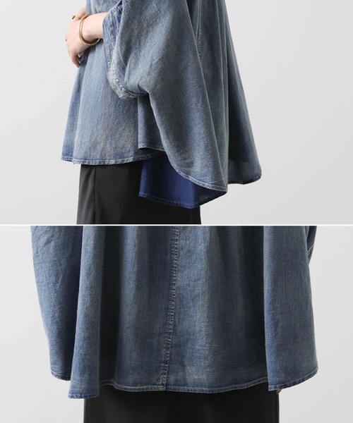 「Gready Brilliant」 半袖シャツ 38 インディゴブルー レディース_画像4