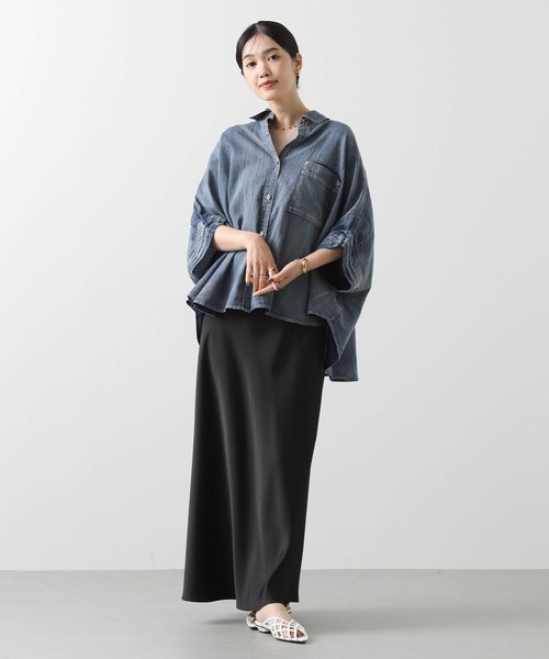 「Gready Brilliant」 半袖シャツ 38 インディゴブルー レディース_画像7