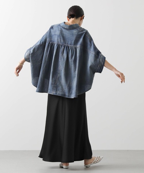 「Gready Brilliant」 半袖シャツ 38 インディゴブルー レディース_画像9