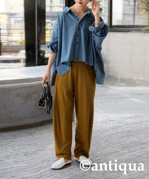 「antiqua」 デニムジャケット ONESIZE ブルー レディース_画像6