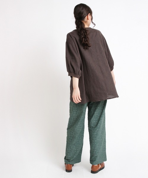 「RNA-N」 7分袖ブラウス MEDIUM ベージュ レディース_画像9