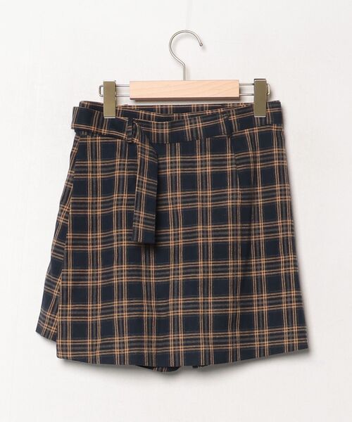 「HIDE AND SEEK」 チェック柄ハーフパンツ M ネイビー レディース_画像2