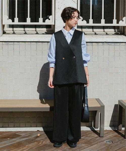 「titivate」 長袖シャツ L ネイビー レディース_画像4