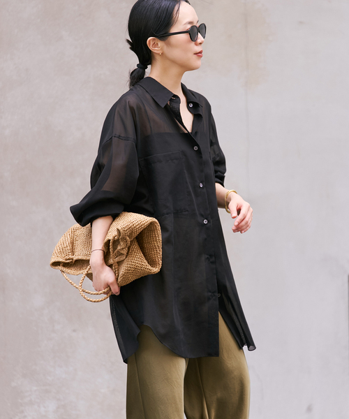 plage（プラージュ） ブラウス シャツ sheer cotton tunic シャツ