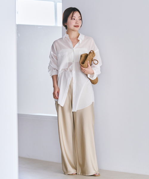 plage（プラージュ） ブラウス シャツ sheer cotton tunic シャツ