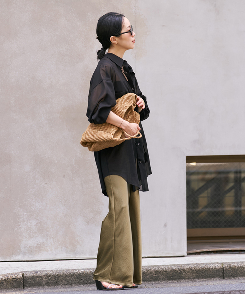 plage（プラージュ） ブラウス シャツ sheer cotton tunic シャツ