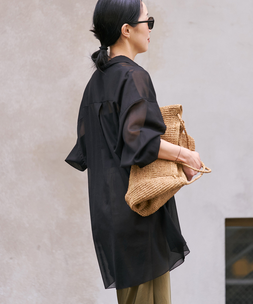 plage（プラージュ） ブラウス シャツ sheer cotton tunic シャツ