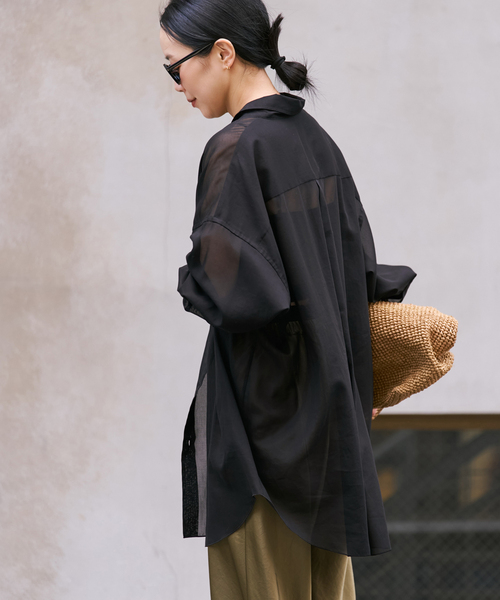 plage（プラージュ） ブラウス シャツ sheer cotton tunic シャツ