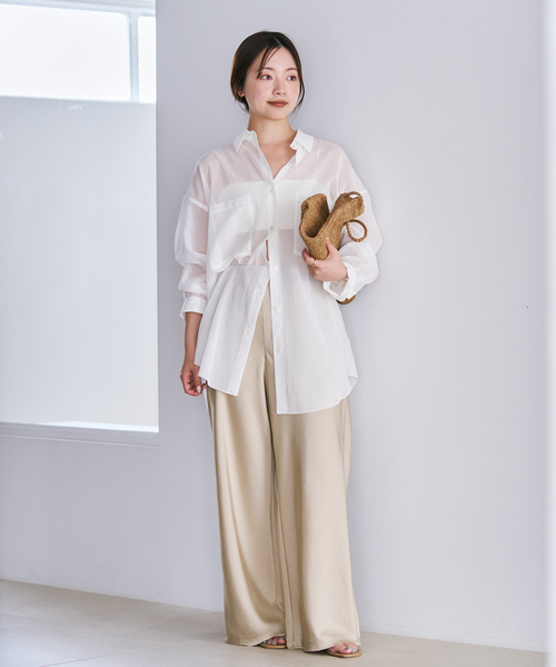 plage（プラージュ） ブラウス シャツ sheer cotton tunic シャツ