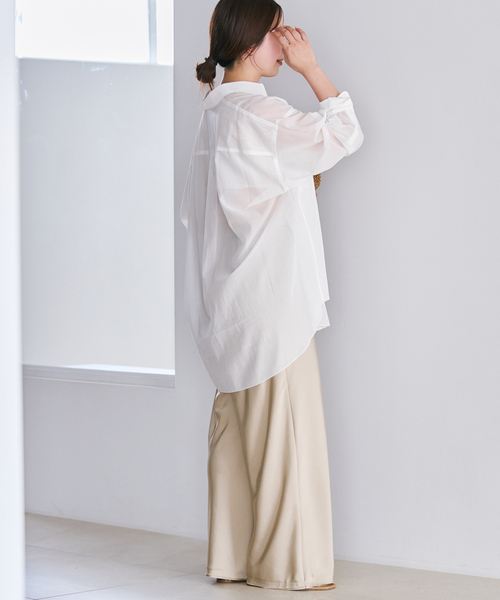 plage（プラージュ） ブラウス シャツ sheer cotton tunic シャツ