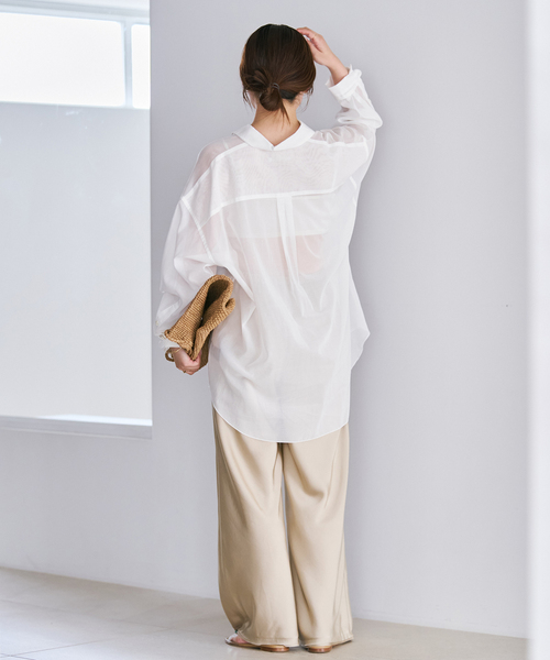plage（プラージュ） ブラウス シャツ sheer cotton tunic シャツ