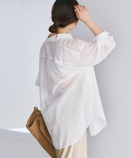 plage（プラージュ） ブラウス シャツ sheer cotton tunic シャツ