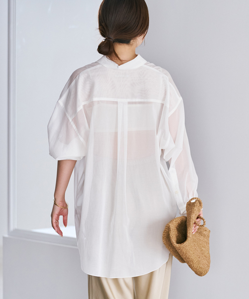 plage（プラージュ） ブラウス シャツ sheer cotton tunic シャツ