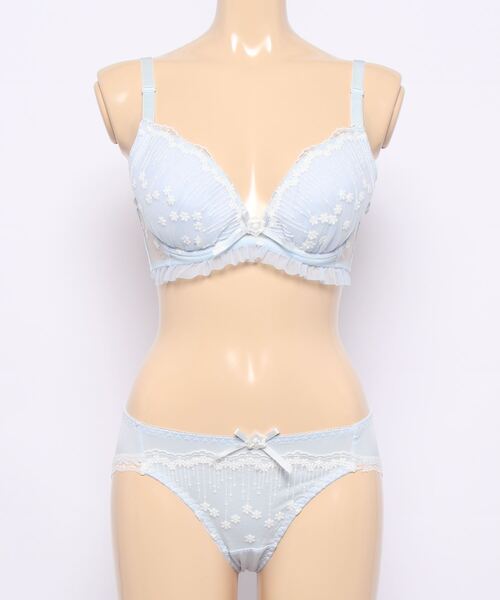 Yue76g ブラジャー、ショーツ2点セット Lace Ladies ブラジャー ショーツセット ノンワイヤー ブラ