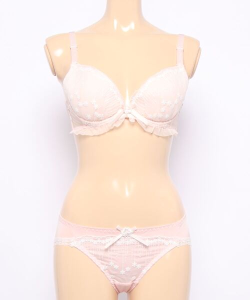 Lace Ladies ブラジャー ショーツセット 小花レースブラ