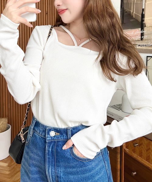tシャツ ランダムテレコ2WAYプルオーバー レディース ランダムテレコ2WAYプルオーバー | NOLLEY'S(ノーリーズ