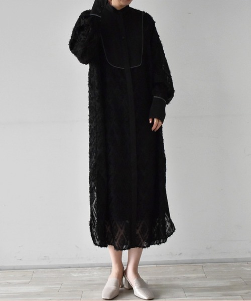 RANAN（ラナン） ワンピース シアージャカードドレスシャツワンピース