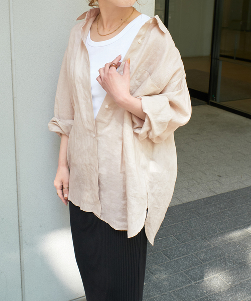 B.C STOCK シャツ ブラウス 「追加」リネンシャツ レディース