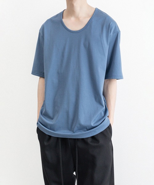 国内発送 ALESSANDRO DELL'ACQUA Uネック半袖Tシャツ ALESSANDRO DELL'ACQUA（アレッサンドロデラクア） Uネック半袖T