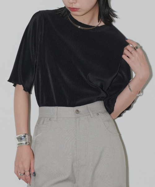 Aunt Marie's tシャツ ハーフスリーブミニプリーツクロップド