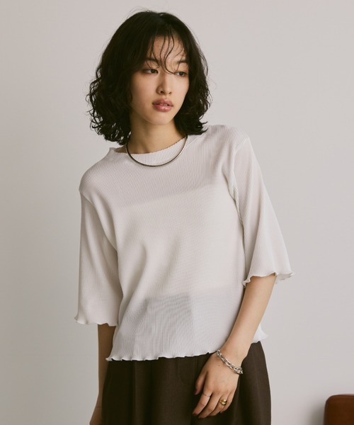 Aunt Marie's tシャツ ハーフスリーブミニプリーツクロップドトップス