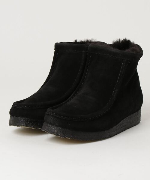 ブーツ CLARKS クラークス W Wallabee Hi. ワラビーハイ 26169534 Blk