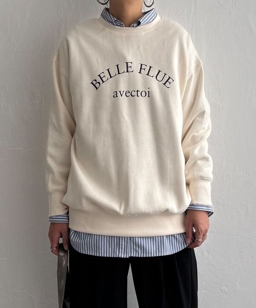 ＆ellecy アンドエルシー　スウェット シンプルながらも洗練されたデザインで、こなれ感。胸刺繍スウェット
