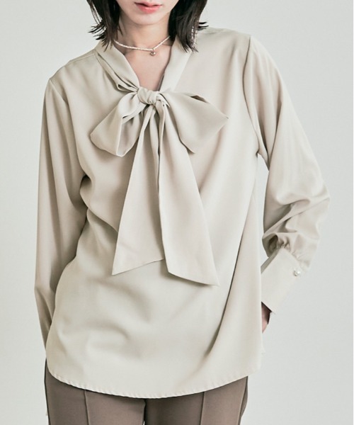 ★SALE★☆美品☆【Deuxieme Classe】ボウタイ シフォンブラウス ブラウス シャツ 入学式 2way シフォン ジョーゼット ボウタイ