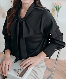 ★SALE★☆美品☆【Deuxieme Classe】ボウタイ シフォンブラウス ブラウス シャツ 入学式 2way シフォン ジョーゼット ボウタイ