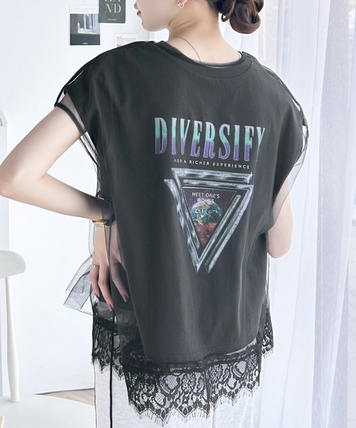 美品 Java 半袖レースがカッコかわいいTシャツ グレー / M Java tシャツ レディース メンズ : ZOZOTOWN Yahoo!店 - 通販 - Yahoo