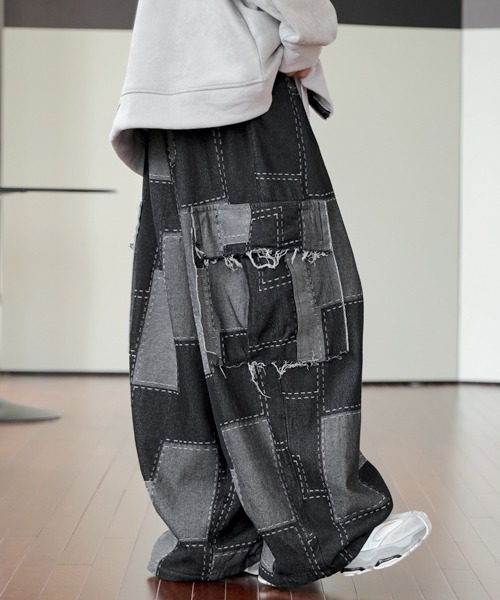 ジーンズ 「FVLMEN」remake patch work stitch cut off fringe pocket cargo denim/リメイ | ブランド登録なし | 08