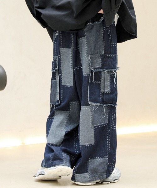 ジーンズ 「FVLMEN」remake patch work stitch cut off fringe pocket cargo denim/リメイ | ブランド登録なし | 18