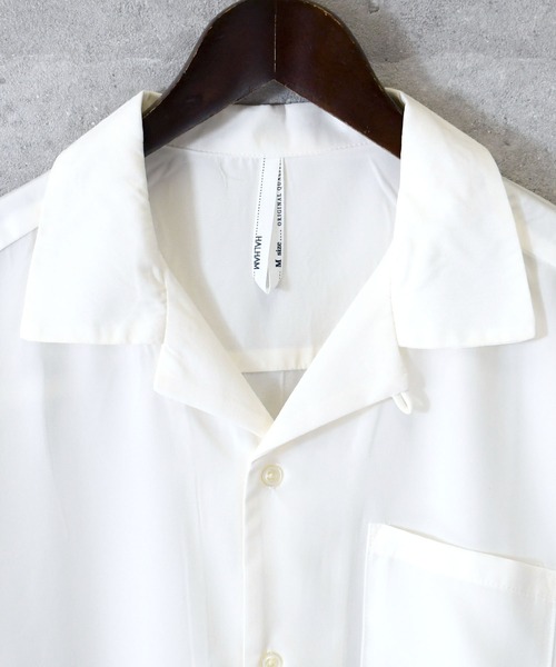 シャツ ポリエステル 無地 オープンカラーシャツS/S レディース メンズ