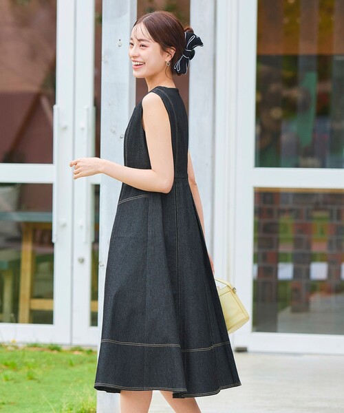 Tiaclasse ワンピース デニムタックフレアワンピース : ZOZOTOWN Yahoo