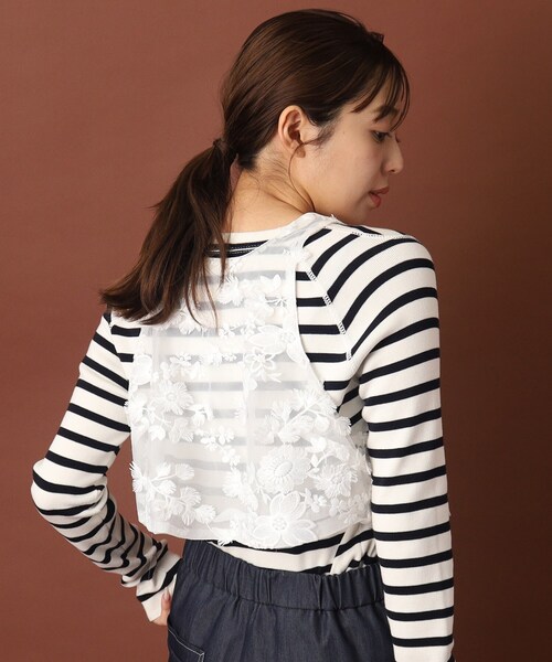 provoke（プロヴォーク）tulle lace N／S blouse ブラウス シャツ provoke（プロヴォーク）tulle lace N／S