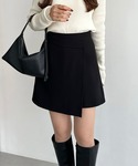 パンツ ラップスカート風ショートパンツ レディースの詳細画像1