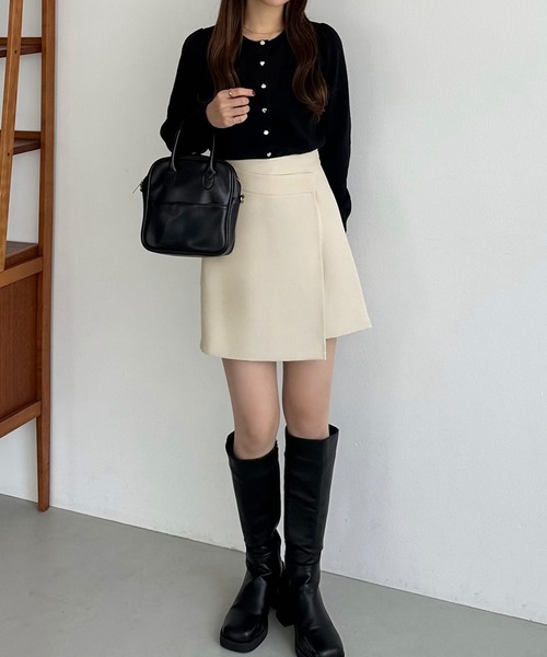 新品未使用 Stina ☆ ダリア柄 ラップスカート ショート丈 新品未使用