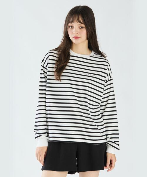 agnis b . 日本製　ボーダートップス　Tシャツ agnes b. tシャツ J008 TS ボーダーTシャツ レディース