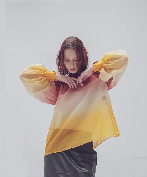 ブラウス シャツ STUMBLY / Bottleneck Volume Sleeve Blouse(ボトルネックボリュームスリーブブラウス) レディ