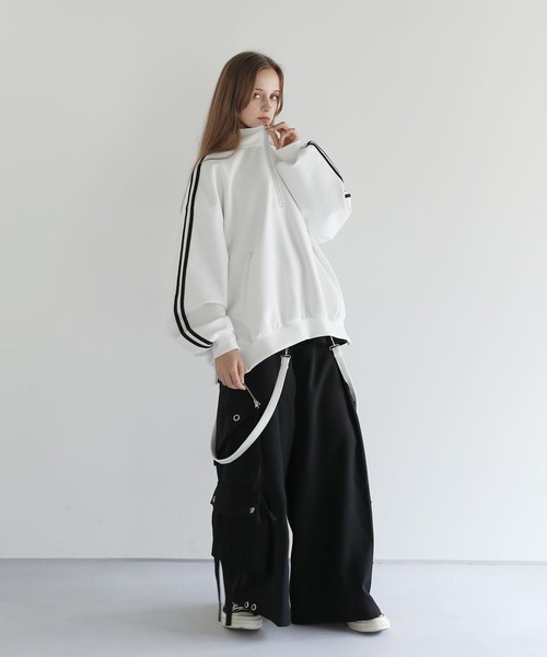 *p(R)ojectR® ロゴハーフジップ スウェットL LILL トレーナー スウェット ルーズシルエットコットンポンチ