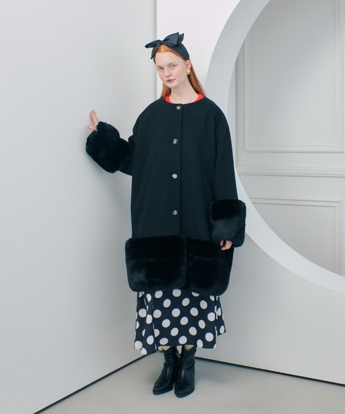 【完売商品】manana suerte ショートコート　ファー切替ブルゾン 2025年最新】manana suerte ファーの人気アイテム - メルカリ