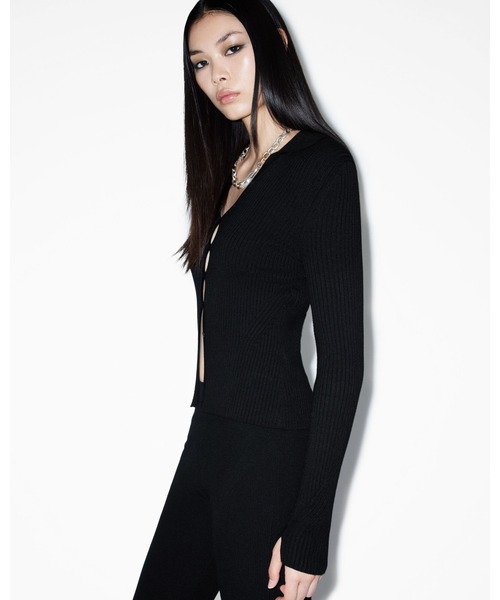 カーディガン CRUZ RIBBED KNITTED WAISTCOAT | CRUZ リブ ニット ウエストコート レディース