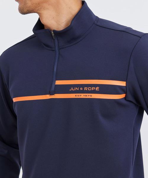 JUN&ROPE'（ジュンアンドロペ） tシャツ ライン使い長袖ハーフジップ