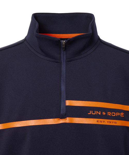 JUN&ROPE'（ジュンアンドロペ） tシャツ ライン使い長袖ハーフジップ