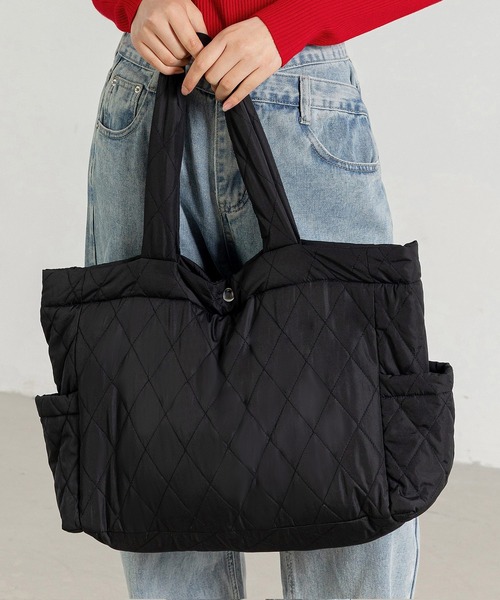 DAY CLOSET トートバッグ 「A4対応/大容量」肩掛けできるキルティング