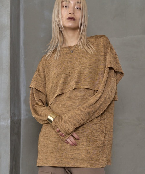 tシャツ Shiny layered CS  シャイニーレイヤードカットソー レディース