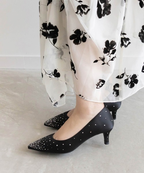 RANDA（ランダ） パンプス ストーンサテンヒールパンプス : ZOZOTOWN