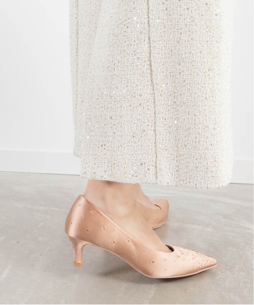 RANDA（ランダ） パンプス ストーンサテンヒールパンプス : ZOZOTOWN