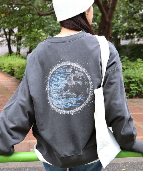 ANME トレーナー スウェット 宇宙プリント裏毛スウェットトップス