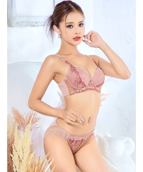 新品未開封　F70 グレー　セット　高見え　育乳脇高ブラジャー&フルバックショーツ［大人気］年末年始　グレー-F70/ショーツM) 脇高設計】クラシカル総レースブラ＆ショーツセット | 2段ホック＆U字